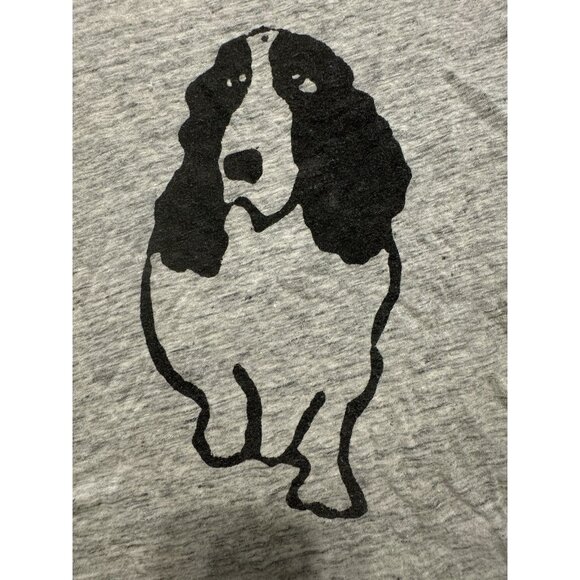 Hugo Guinness For J.Crew Dog Linen Shirt Size Small Gray Black Shirt Top - Picture 8 of 8